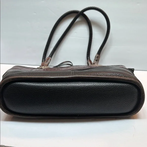 Vintage Brighton Black/ Crocodile Braided Handle Shoulder Bag - Picture 7 of 9